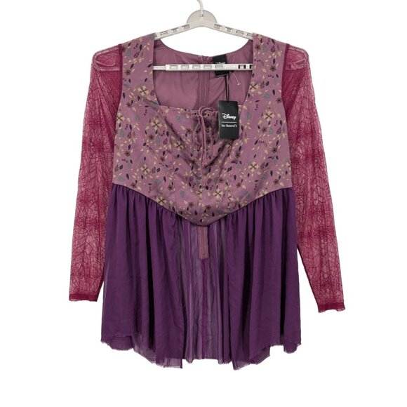 Hocus Pocus Bustier Top Women Size 2X Disney Sarah Peplum Prairie Cosplay Witchy - Picture 1 of 15